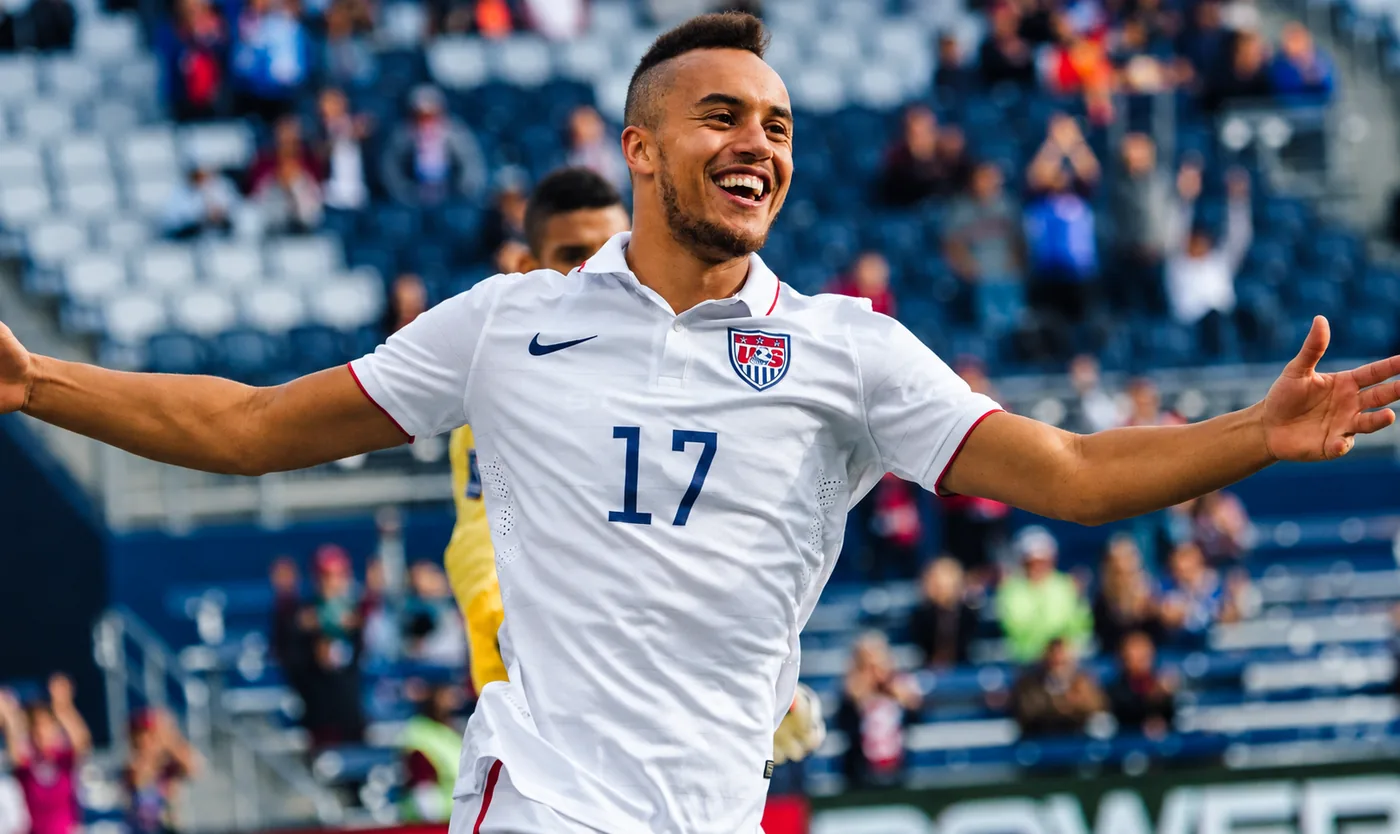 Jerome Kiesewetter celebrating in a United States jersey